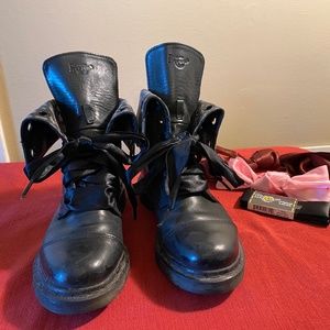 Dr Martens Aimilie Fold Down Black US 7/UK 5 - Rare with ribbon laces